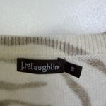 J. McLaughlin  Cashmere Sweater Womens S Cream Tan Pullover Animal Print Zebra Photo 5