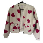 No Boundaries  Women Heart fleece Jacket - Cream‎ and Pink Photo 0