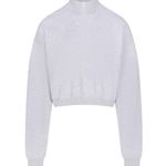 SKIMS  Gray Half-Zip Cropped Sweatshirt NWT Grey Size MEDIUM Brand New Cozy Photo 0