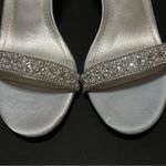 Dream Paris Dream Pairs bejeweled high heel sandals, sz 10,silver satin and rhinestones, NEW Photo 15