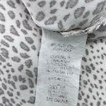 Entro  Womens M Satiny Short Sleeve Animal Print Top Shirt Taupe Cream Boho‎ Photo 11