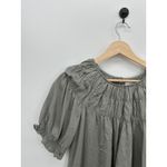 Bohme  Womens Green Peasant Top Size M NWT Smocked Boho Cottagcore Earthy Photo 2