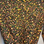 Vintage 70s Mini Shirt Dress. Size: Small. Black floral. Dagger collar. Photo 6