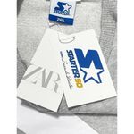 ZARA  x Starter Cropped Sweatshirt Gray Long Sleeves Graphic‎ Logo Gray Medium Photo 2