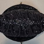 Black Beaded Sequin Purse Handbag Evening Bag Gold Chain Vtg Hong Kong Photo 4