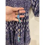 Bell by Alicia Bell Magnolia Dress Womens Medium Blue Boho Geometric Short Sleev Photo 2