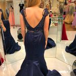 Sherri Hill Navy Prom Dress Photo 2