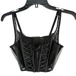 Victoria's Secret Dream Angels Corset Top Womens M Black Unlined Lace Up Romantic Photo 5