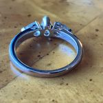 Natural Aquamarine Sterling Silver Ring Size 8 Photo 4