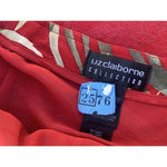 Liz Claiborne Women's Red Frond Jungle Print Wrap 100% Silk A Line Skirt‎ Size 8 Photo 2