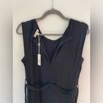 Max Studio  Women's Sleeveless Black Jumpsuit size S NWT French Terry Waist Tie Photo 6