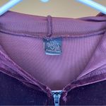 Only Hearts NYC | Velvet Full-Zip Hooded Lightweight Jacket in Burgundy Sz Small Photo 1
