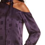 Milly NEW  Tyla One Shoulder Diamond Jacquard Silk Blend Blouse Photo 5