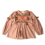 Miss June Norma Top Blouse Boho metallic pink orange size size small / medium Photo 11