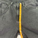 American Eagle  Size 4 Black Denim Mom Jean Stretch Zip Fly Straight Leg Hi Rise Photo 6