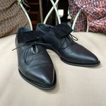 Elma Shoes Leather Point Toe Square Heel Black 6 Photo 1