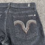 7 For All Mankind  Women's Straight Leg Dark Wash Jeans Sz 28 Bedazzled Y2K Style Photo 5