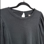 Madewell  Puff Sleeve Long Sleeve Sweater - Soft Black Size L Photo 3