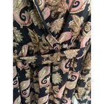 Miss Avenue Paisley Long Sleeve Maxi Dress L Black Pink Sheer Wrap Kaftan Style Photo 5