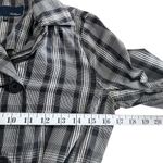Blue Les Copains Black White Plaid Double Breasted Short Trench Coat Jacket Photo 6