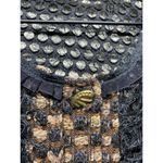 Saint Gil Blazer Jacket Women S Semi Sheer Faux Fur Woven Crochet Lace Ruffle‎ Black Photo 6