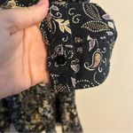 Michael Stars Dress Kita Floral Black Tan Keyhole Long Sleeve Paisley Cocktail Photo 4