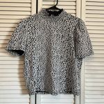 ZARA Animal Print Mock Neck Top Large Photo 1