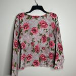 American Vintage Vintage Y2K 2090s 1990s Floral V-neck long sleeve top in pink Photo 5