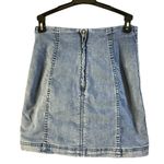 Free People  | Seamed Denim Mini Skirt  Light Wash Festival 90s Photo 1
