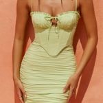 Oh Polly NWT  Ruched Lime Green Corset Mini Dress 0 Photo 0