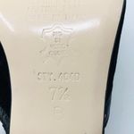 Black suede peep toe heels, made in Italy Size 7.5 Photo 6