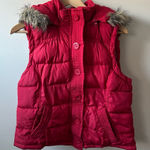 Aeropostale  Red Puffer Vest with Faux Fur Trim Photo 0