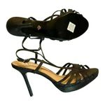 Nina New York Women's Black Glitter Strappy Sandals Size 8.5 Party Photo 5
