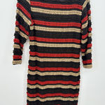 Sharagano  Women 8 Striped Crochet Knit Midi Dress 3/4 Sleeve 60s Inspired Boho Photo 0