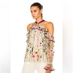 Alexis Kylie Embroidered Off the Shoulder Lined Sheer Floral Blouse Top Size M Photo 4