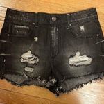 Garage  Denim - Super High Waist Distressed Black Denim Shorts (EUC) Photo 0