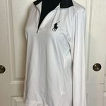 POLO GOLF WHITE & NAVY QUARTER ZIP PULLOVER TENNIS COUNTRY CLUB Size L Photo 1