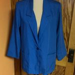 Vtg 90s Bright Blue Blazer Size 10 Photo 6