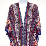 Anthropologie Bohemian Boho Chic Print Kimono Semi Sheer Cover Up Open Front Top Ember Small Photo 4