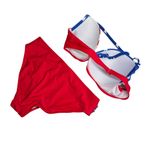 Red and Blue Patriotic Bikini L 2pc molded cups stars stripes July 4th America Size L Photo 2