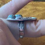 White Buffalo Turquoise Blue Turquoise Sterling Silver Forest Ring Size 6 Photo 2