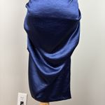 XScape  Dress Womens 6 Blue Ruched Ruffle Cap‎ Sleeve V-Neck Party Cocktail New Photo 4