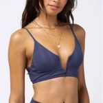 l*space L* Siren Bikini Top in Slate Blue/Gray Size Large NWT Wired V Photo 0