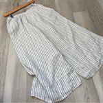 Flax  Striped Pants linen wide leg crop womens White (xsmall) natural casual Photo 4