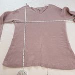 LL Bean Pink V Neck Shaker Stitch Pullover Cotton Sweater size MEDIUM Photo 6