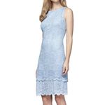 Alex Evenings Blue Scalloped Glitter Lace Two Piece Jacket Dress Size 20W Photo 1