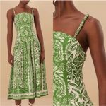 Farm Rio  Green Delicate Tapestry Premium Linen Midi Dress Photo 3