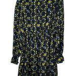 Elan Medium Tiered Elastic Waist Mini Dress Blue Black Abstract Flowy NWT Indie Photo 13