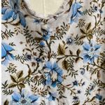 Laura Ashley  Sleeveless Linen Floral Romantic Mini Dress Lace Pockets - 12 Photo 4