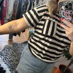 Marine layer  Stripe Crew Neck Short Sleeve Tee Black White Medium Photo 1